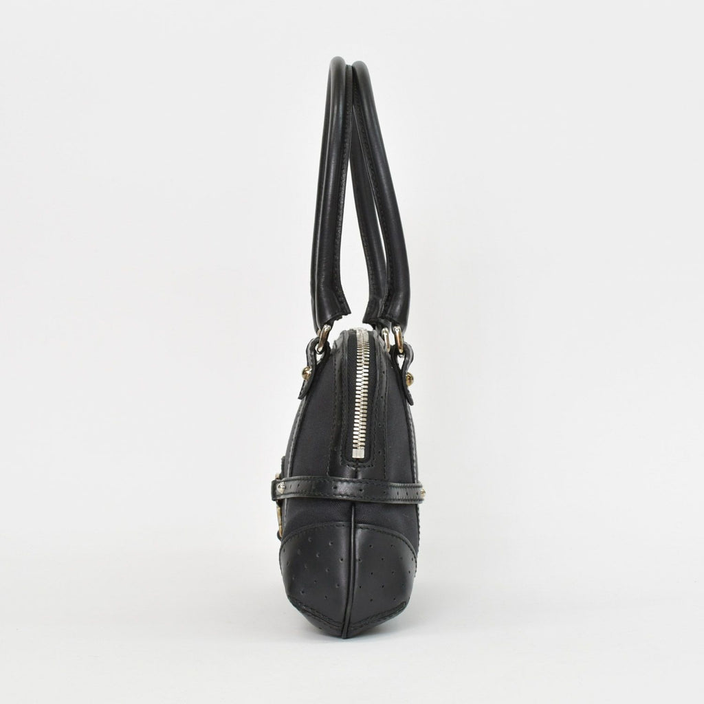 Gucci Interlocking G Handbag Canvas Leather Black Silver — view 2