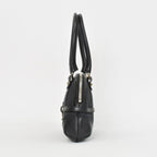 Gucci Interlocking G Handbag Canvas Leather Black Silver — view 2
