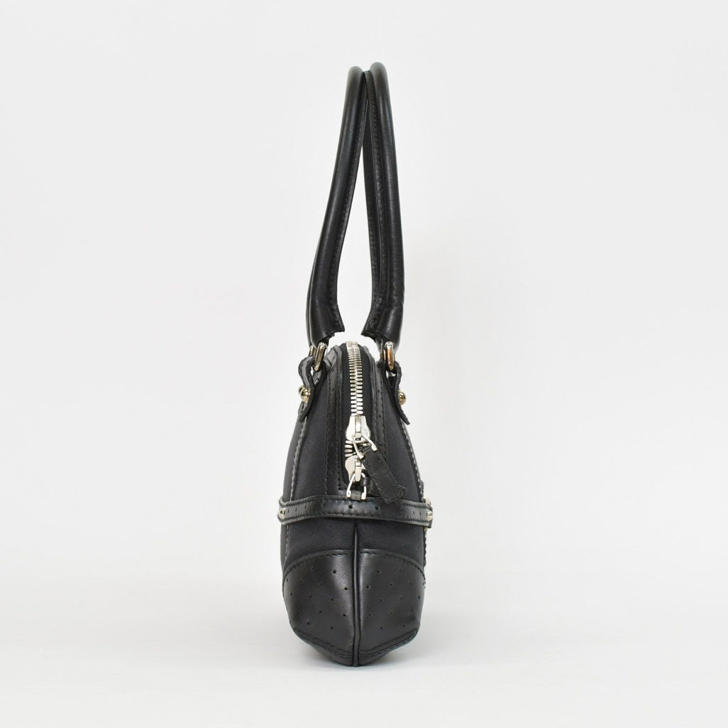 Gucci Interlocking G Handbag Canvas Leather Black Silver — view 4