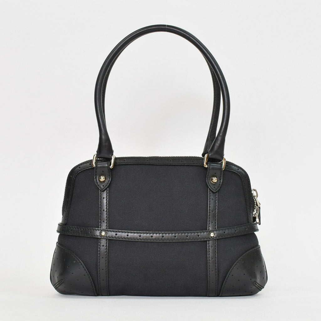 Gucci Interlocking G Handbag Canvas Leather Black Silver — view 3