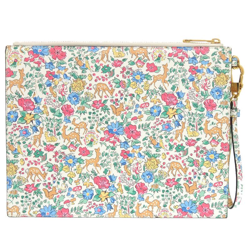 Gucci Liberty Collaboration Floral Pattern Leather White Light Blue — view 4