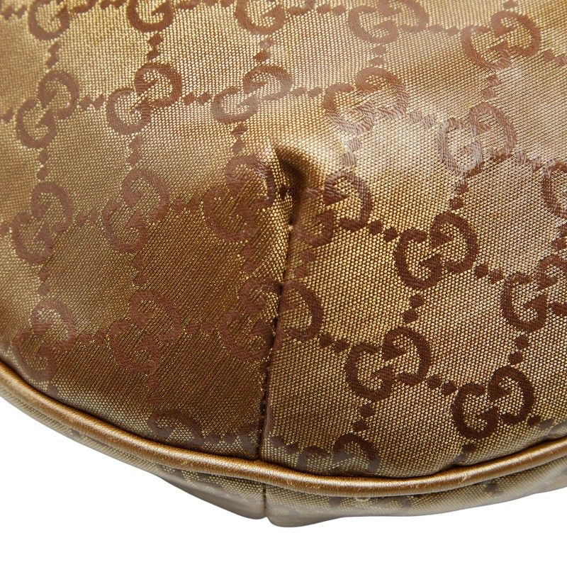 Gucci GG Crystal Sherry Line Crossbody Bag Gold Brown Gray — view 5