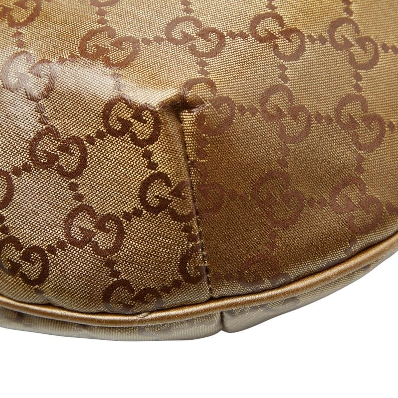 Gucci GG Crystal Sherry Line Crossbody Bag Gold Brown Gray — view 6