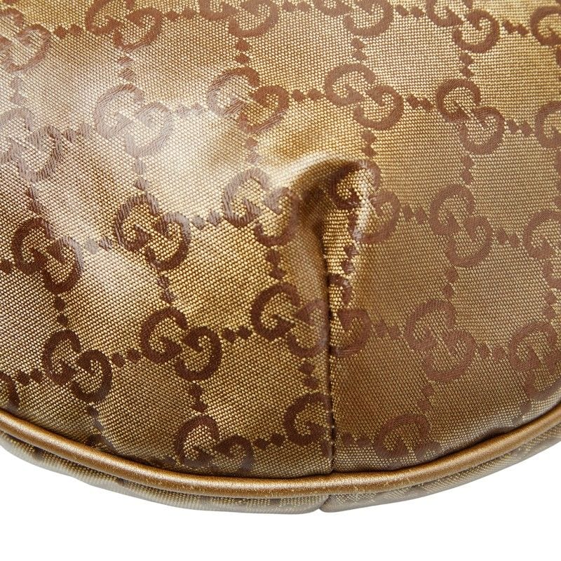 Gucci GG Crystal Sherry Line Crossbody Bag Gold Brown Gray — view 4