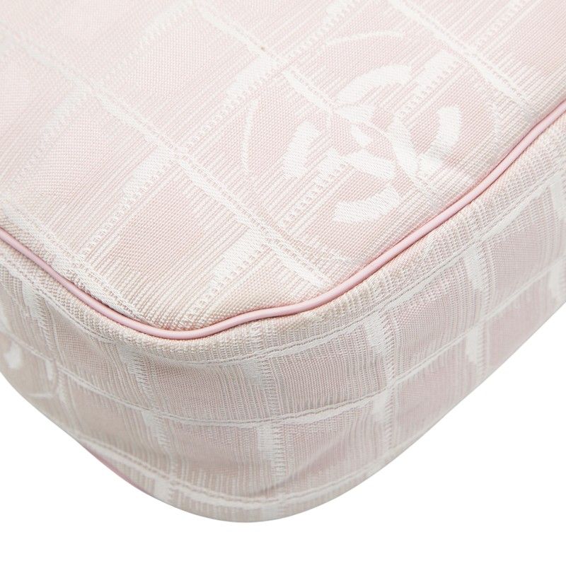 Chanel New Travel Line One Shoulder Bag Pink Nylon Leather — view 7