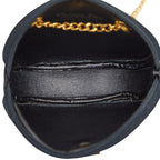Dior Trotter Logo Chain Shoulder Bag Coin Case Purse Black Canvas — view 6
