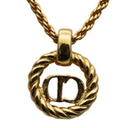 Christian Dior Necklace CD Logo Twisted Metal Gold Plated GP Accessories — view 3