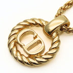 Christian Dior Necklace CD Logo Twisted Metal Gold Plated GP Accessories — view 4