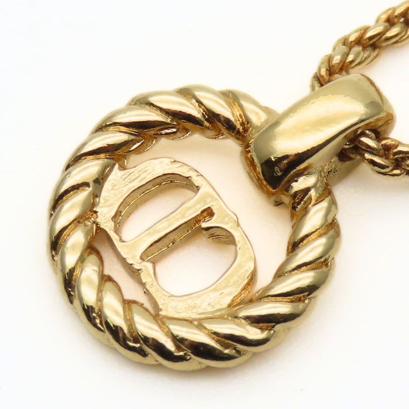 Christian Dior Necklace CD Logo Twisted Metal Gold Plated GP Accessories — view 5