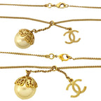Chanel Coco Mark GP Faux Pearl Necklace Choker Pendant Accessory Gold 87989 06P — view 4
