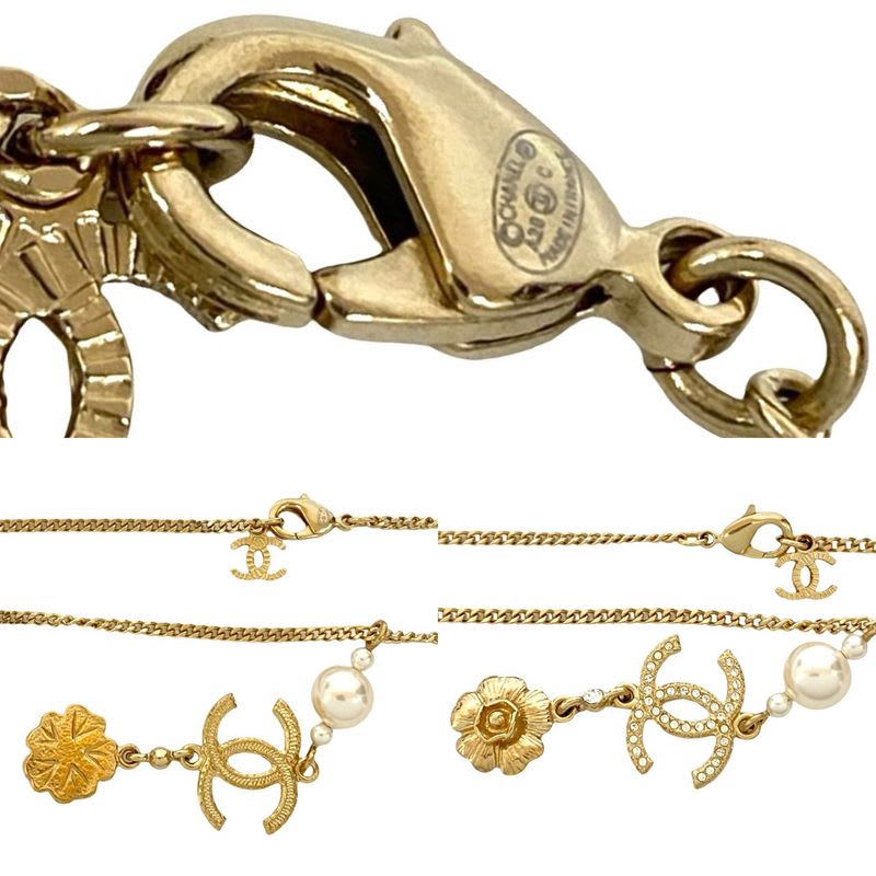 Chanel Coco Mark Flower Motif GP Faux Pearl Necklace Pendant 20AC — view 3