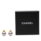 Chanel Vintage Logo Ball Motif Earrings Silver Metal — view 6