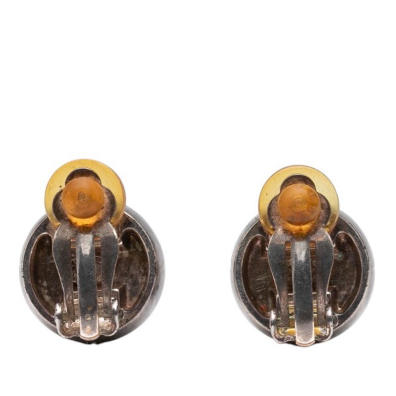 Chanel Vintage Logo Ball Motif Earrings Silver Metal — view 3