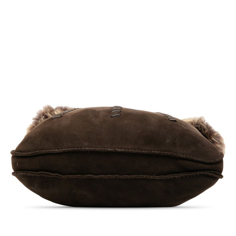 Hermes Sac Tudo Moco Shoulder Bag Crossbody Brown Nubuck Fur — view 3