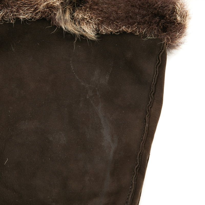 Hermes Sac Tudo Moco Shoulder Bag Crossbody Brown Nubuck Fur — view 4