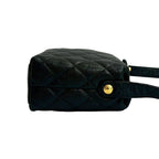 Chanel Vintage Quilted Caviar Leather Shoulder Bag Black — view 7