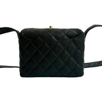 Chanel Vintage Quilted Caviar Leather Shoulder Bag Black — view 4