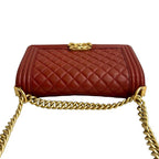 Chanel Boy Lambskin Chain Shoulder Bag — view 5