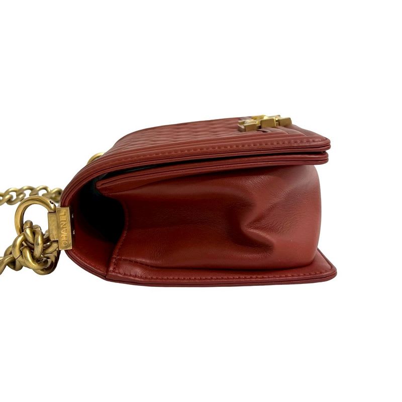 Chanel Boy Lambskin Chain Shoulder Bag — view 6