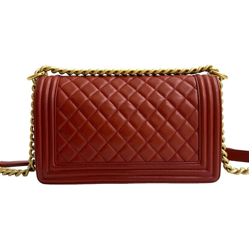Chanel Boy Lambskin Chain Shoulder Bag — view 4
