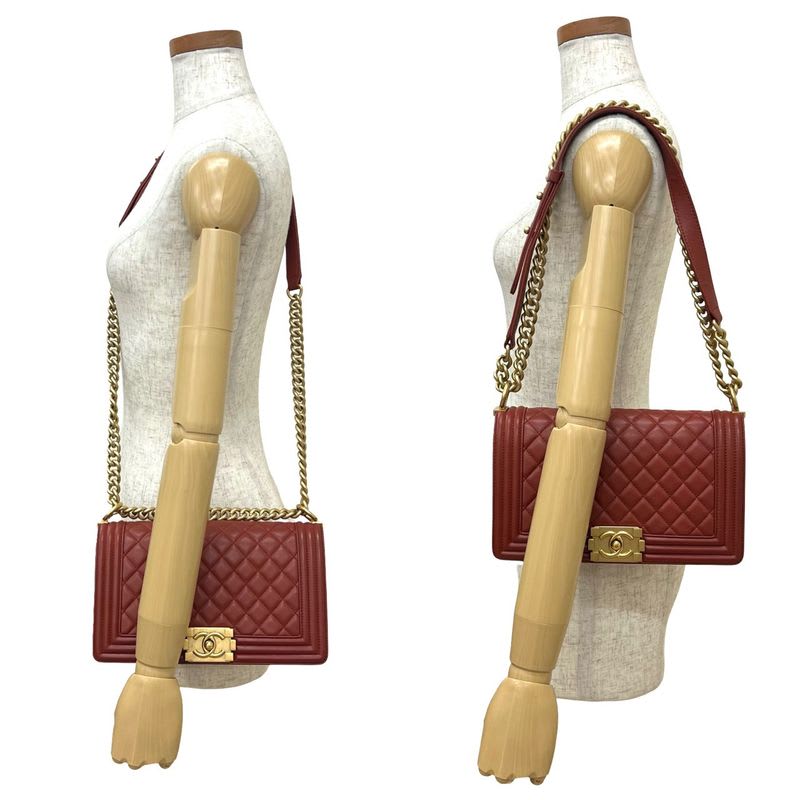 Chanel Boy Lambskin Chain Shoulder Bag — view 3