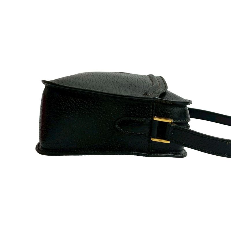 Gucci Vintage GG Logo Leather Shoulder Bag Pochette — view 7