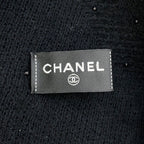 Chanel Scarf CC Logo Cashmere Beads Shawl Black — view 7