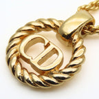 Christian Dior Necklace CD Logo Metal Gold Plated GP Accessories — view 4