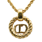 Christian Dior Necklace CD Logo Metal Gold Plated GP Accessories — view 3
