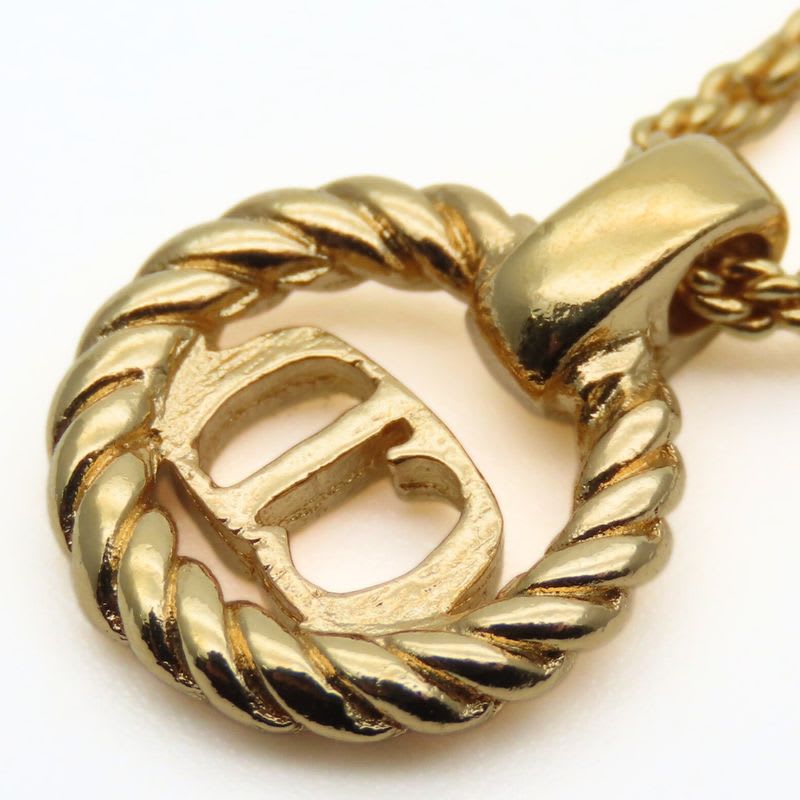 Christian Dior Necklace CD Logo Metal Gold Plated GP Accessories — view 5