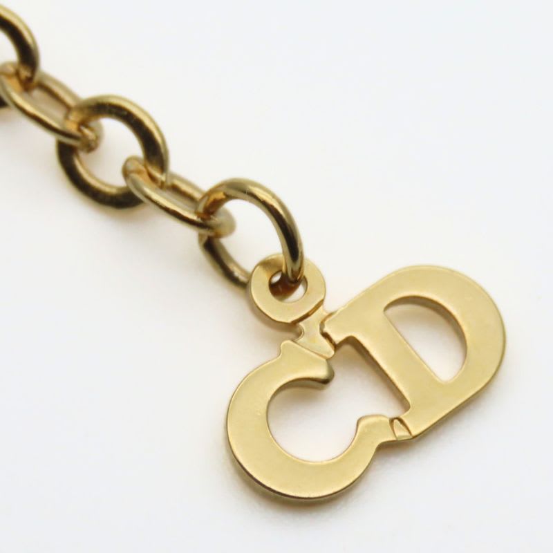 Christian Dior Necklace CD Logo Metal Gold Plated GP Accessories — view 7