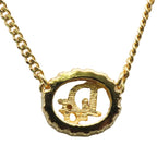 Christian Dior Necklace Logo Metal Rhinestone Gold Plated GP Accessories — view 3