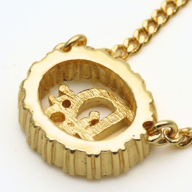 Christian Dior Necklace Logo Metal Rhinestone Gold Plated GP Accessories — view 6