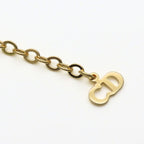 Christian Dior Necklace Logo Metal Rhinestone Gold Plated GP Accessories — view 9