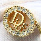 Christian Dior Necklace Logo Metal Rhinestone Gold Plated GP Accessories — view 5