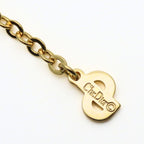 Christian Dior Necklace CD Logo Metal Rhinestone Gold Plated GP Accessories — view 8