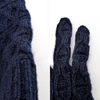 Hermes Gloves Tri Maillon Navy M Size Cashmere — view 8