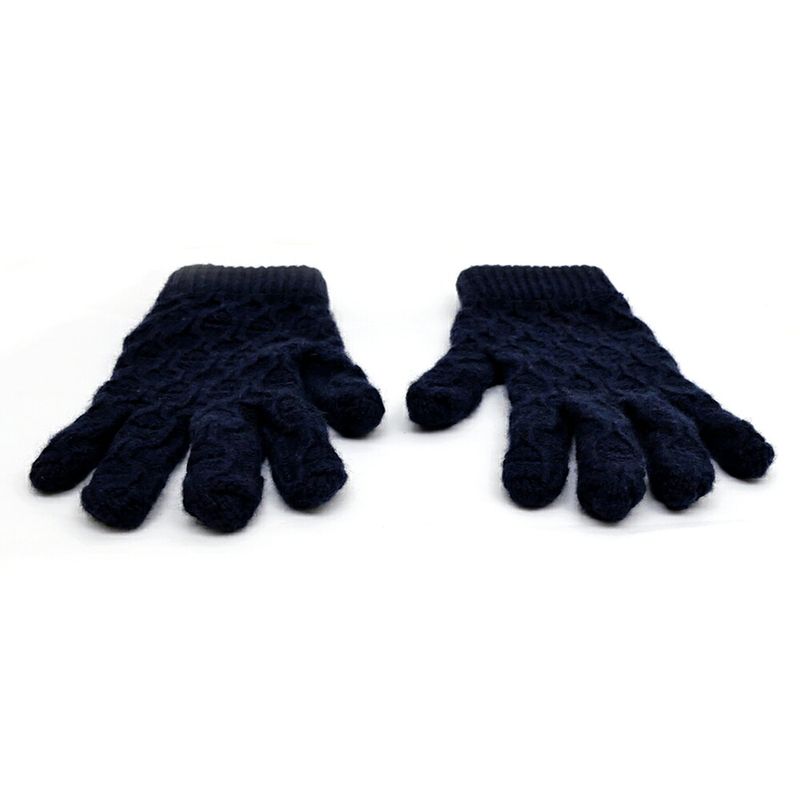 Hermes Gloves Tri Maillon Navy M Size Cashmere — view 3