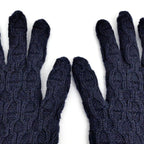 Hermes Gloves Tri Maillon Navy M Size Cashmere — view 5