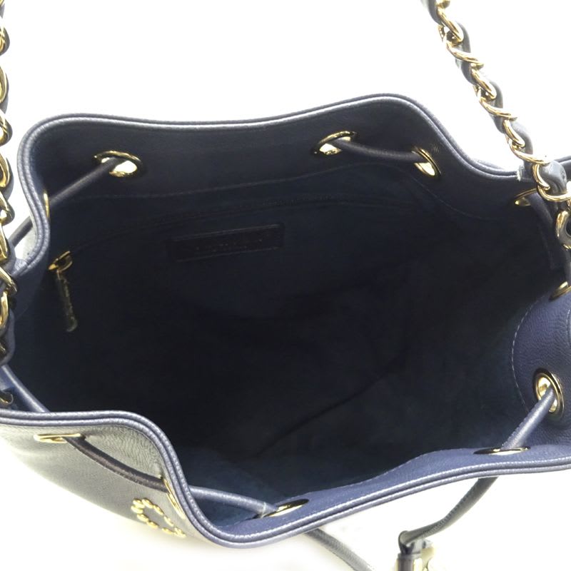 Chanel Shoulder Deauville Caviar Navy Bag — view 7