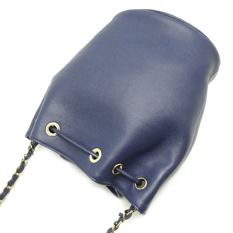 Chanel Shoulder Deauville Caviar Navy Bag — view 5