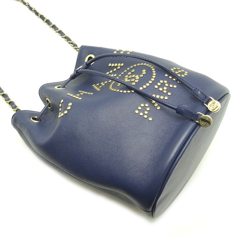Chanel Shoulder Deauville Caviar Navy Bag — view 4