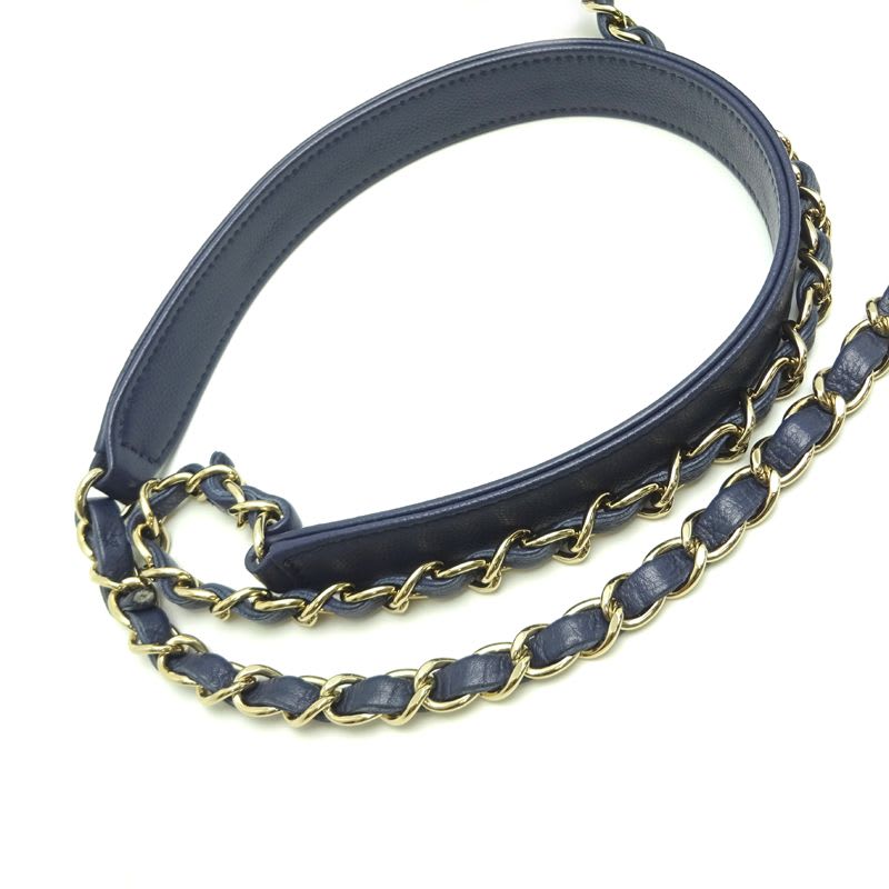 Chanel Shoulder Deauville Caviar Navy Bag — view 6