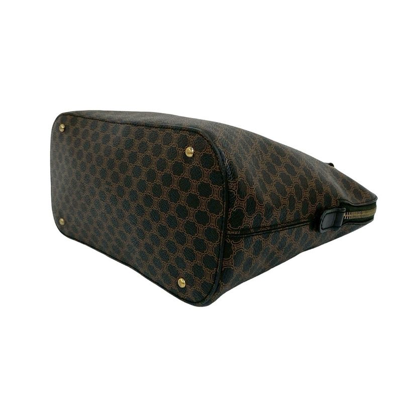 Celine Vintage Macadam Blason Triomphe Pattern Leather Handbag Mini Tote Bag — view 9