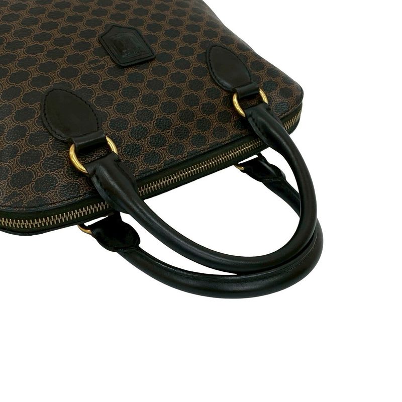 Celine Vintage Macadam Blason Triomphe Pattern Leather Handbag Mini Tote Bag — view 5