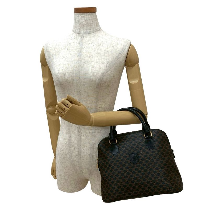 Celine Vintage Macadam Blason Triomphe Pattern Leather Handbag Mini Tote Bag — view 3