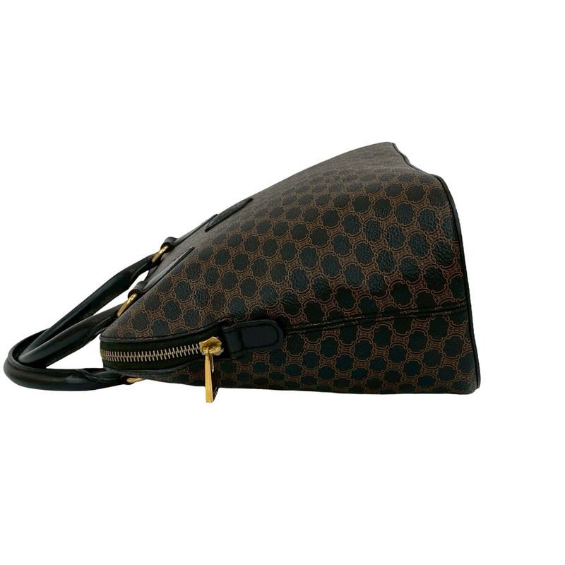 Celine Vintage Macadam Blason Triomphe Pattern Leather Handbag Mini Tote Bag — view 6