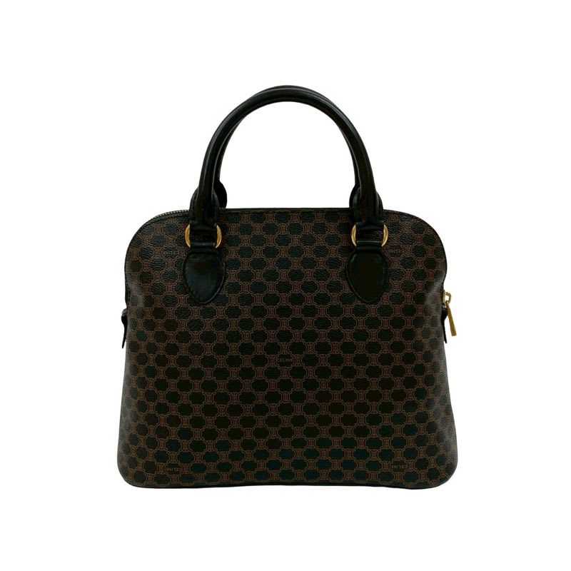 Celine Vintage Macadam Blason Triomphe Pattern Leather Handbag Mini Tote Bag — view 4