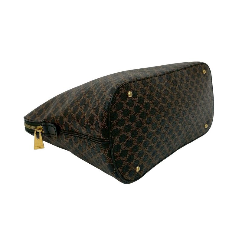 Celine Vintage Macadam Blason Triomphe Pattern Leather Handbag Mini Tote Bag — view 8