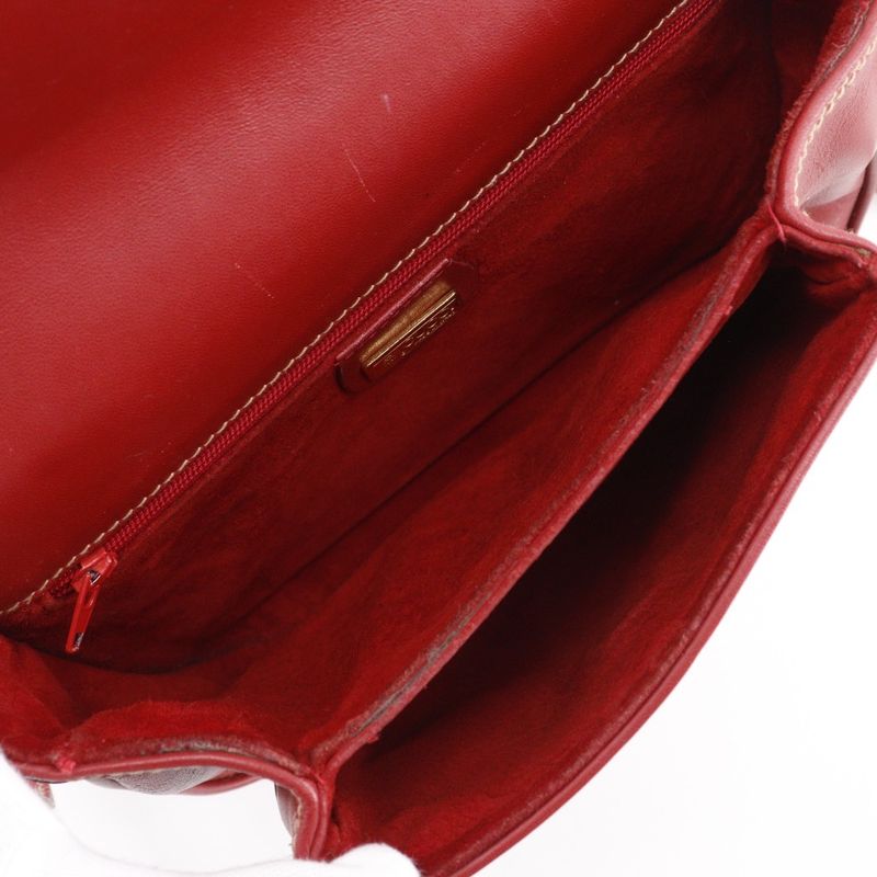 Gucci Vintage Interlocking G 001.904.1059 Calf Red Shoulder Bag — view 6